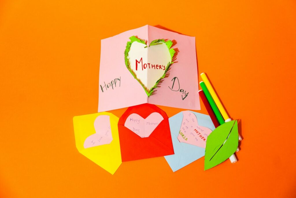 Illustrative handmade cards, not scoring board or bone folder product photography