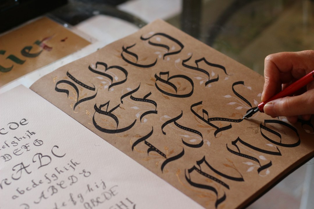 Illustrative lettering artwork, not a particular brush pen product photograph