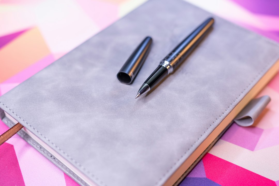 Pen lying on a notebook
