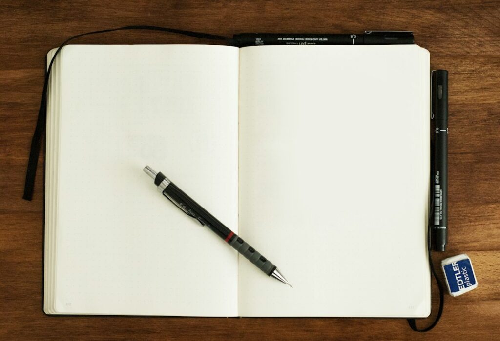 Blank notebook paper for ink writing