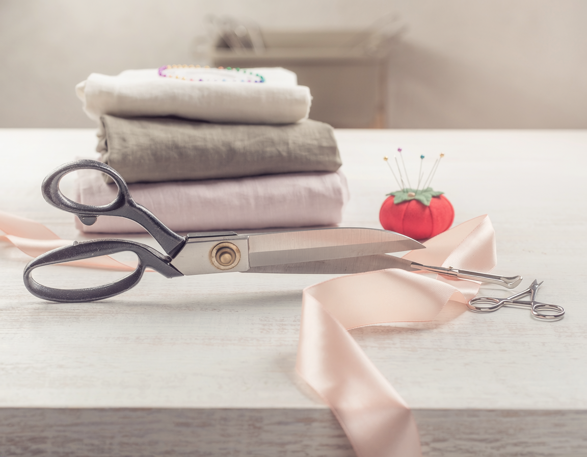 AI-generated illustrative craft comparison for Fabric Shears vs Small Detail Scissors for Cutting Satin Ribbon