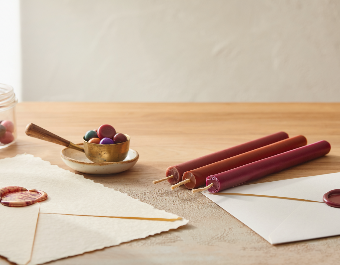 AI-generated illustrative comparison for Wax Seal Beads vs Traditional Sealing Wax Sticks for Invitations