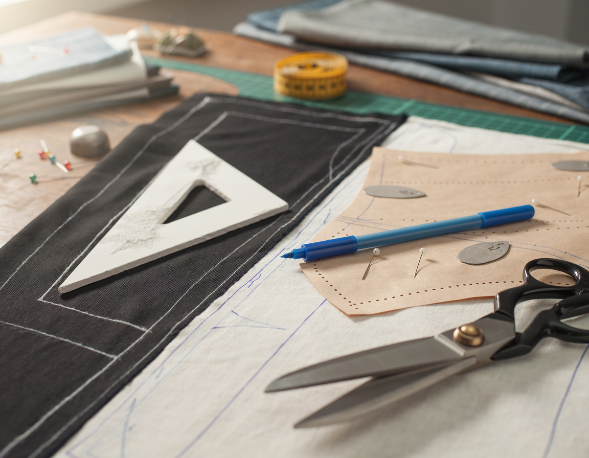 AI-generated illustrative craft product comparison for Tailor’s Chalk vs Washable Fabric Marker for Pattern Lines