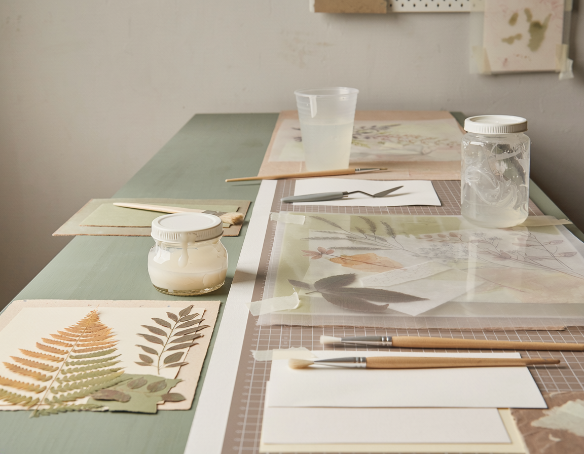 AI-generated illustrative craft product comparison for Decoupage Glue vs Clear Acrylic Medium for Paper Collage
