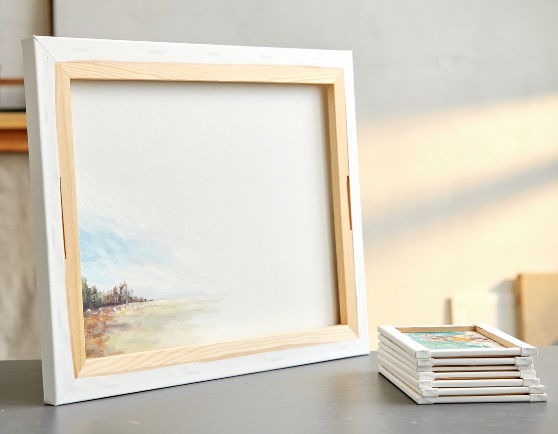 AI-generated illustration of Pre-Stretched Canvas vs Canvas Panels for Acrylic Painting