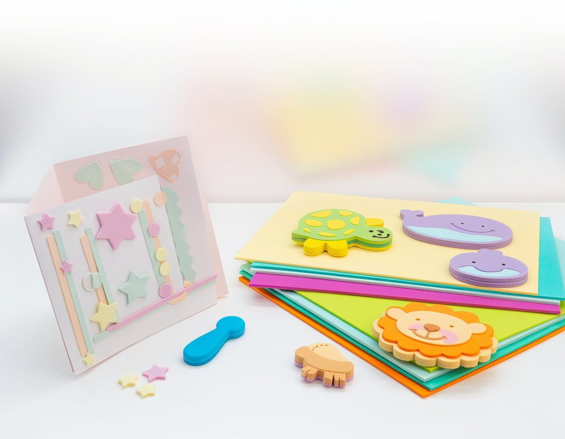 AI-generated illustration for Self-Adhesive Foam Sheets vs Plain EVA Foam for Craft Shapes