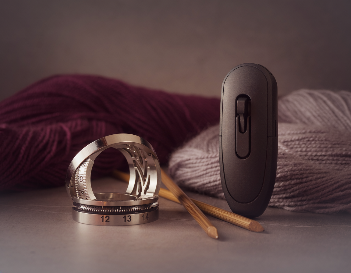 AI-generated craft illustration for Knitting Row Counter Ring vs Clicker for Complex Patterns