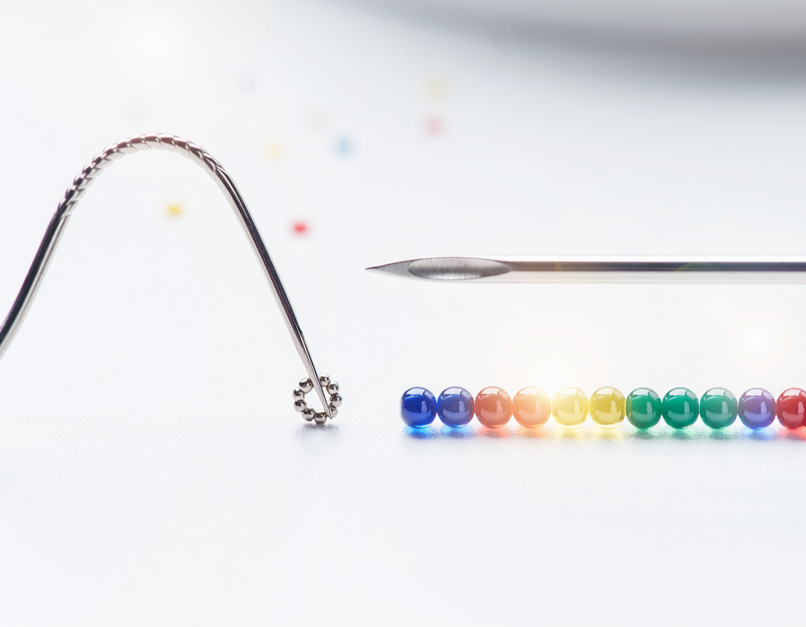 AI-generated illustration for Flexible Beading Needle vs Rigid Beading Needle