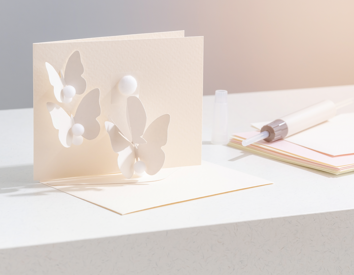 AI-generated illustrative image for Adhesive Foam Dots vs Glue Pen for Layered Cards