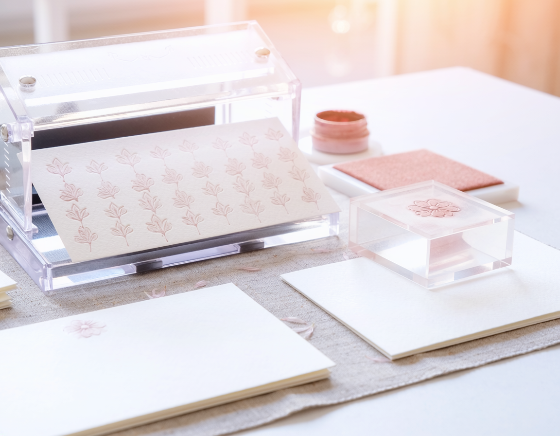 AI-generated illustrative image for Acrylic Stamp Positioning Platform vs Clear Stamping Block