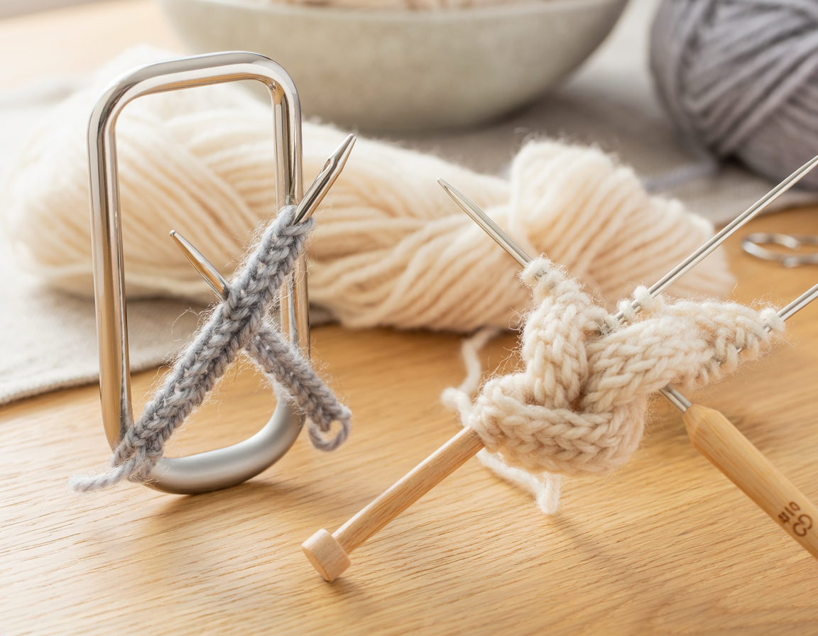 AI-generated illustrative image for Cable Knitting Needle vs Cable Needle-Free Technique
