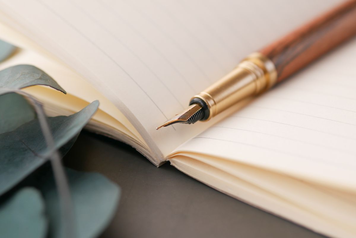 Fountain pen on notebook